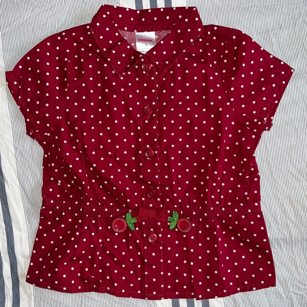 Gymboree Red Polka Dot Kids Button Down Shirt